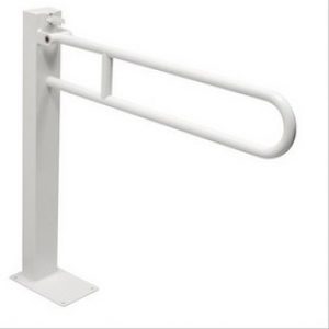 Barre appui relevable sur colonne 700mm epoxy blanc