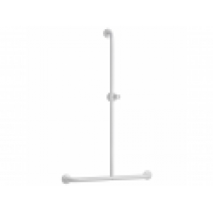 Barre de maintien en T avec support douche époxy blanc 100 x 60