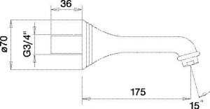 Bec Verseur Verseur Retro mural G3/4 Laiton Noble Jado