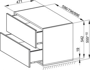 Bette Meuble bas avec socle Modules 2 tiroirs (RLE2)