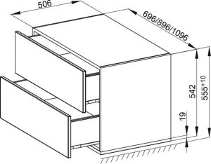 Bette Meuble bas avec socle Modules 2 tiroirs (RLF2)