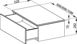 Bette Meuble suspendu latéral avec plaque de recouvrement Modules 1 tiroir (RC05)