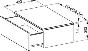 Bette Meuble suspendu latéral avec plaque de recouvrement Modules 1 tiroir (RC01)