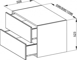 Bette Meuble suspendu latéral Modules 2 tiroirs (RSD2)