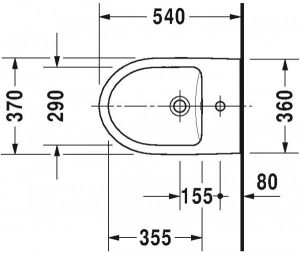 Bidet mural Duravit DuraStyle 540mm (2279150)