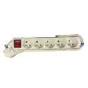 Bloc 5 prises blanc avec interrupteur