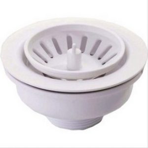 Bonde à panier sans trop plein, plateau blanc ø 114