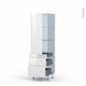 Bora Blanc Kit Renovation 18 Armoire Etagere N2758 3 Tiroirs Casserolier L60Xh195Xp60