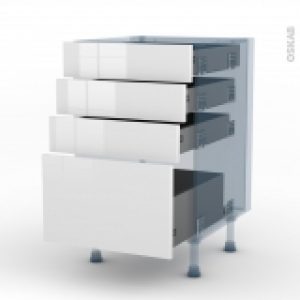 Bora Blanc Kit Renovation 18 Meuble Casserolier 4 Tiroirs L50Xh70Xp60