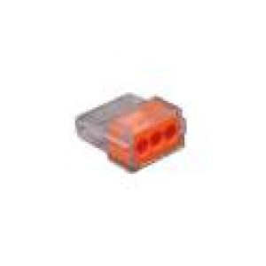 Borne automatique 3 trous 1.5 à 2.5 mm² orange 10 pièces