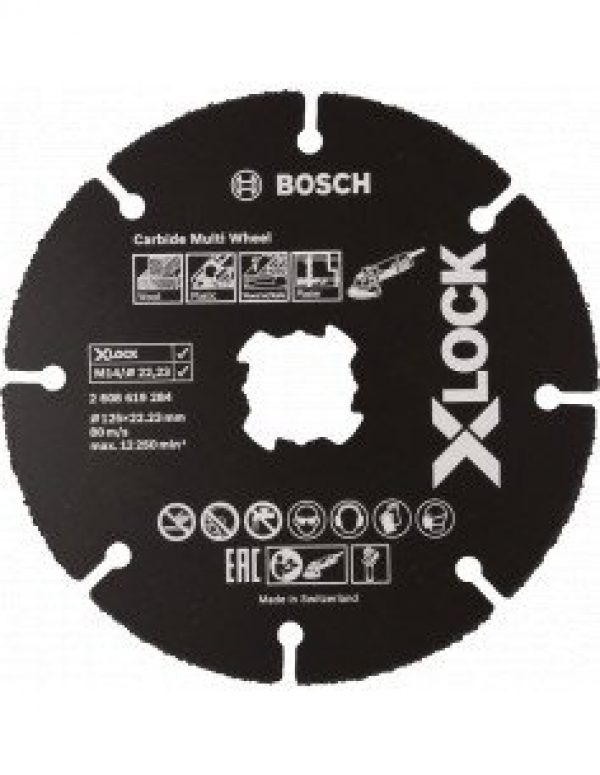 BOSCH – Disques 125 mm à tronçonner multimatériaux X-LOCK – 2608619284
