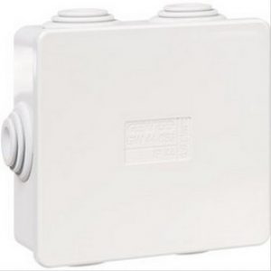 Boîte carrée de dérivation avec passe-fils 80x80x40mm Ø4 à 26mm