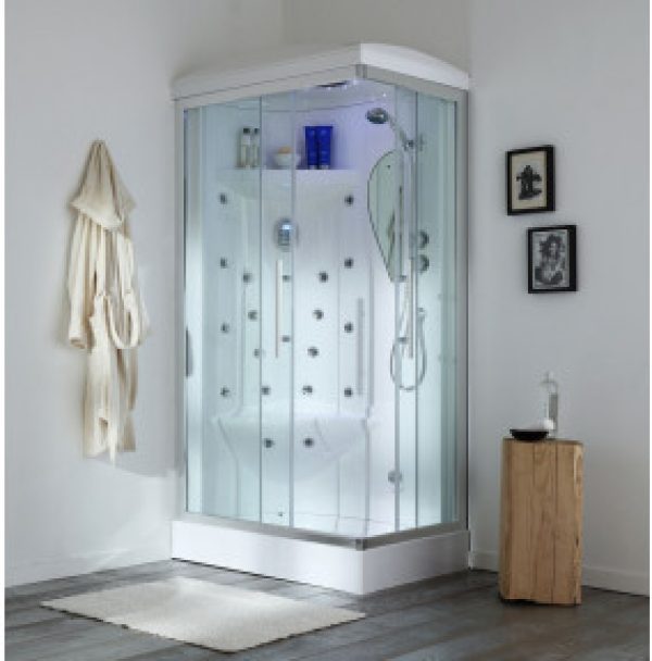CABINE BOX DE DOUCHE HYDROMASSAGE 70X90 IRIDE SX AVEC BAIN-VAPEUR