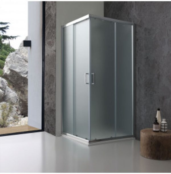 CABINE DE DOUCHE 70X70 CM EN VERRE OPAQUE ANTE COULISSANTES GIADA