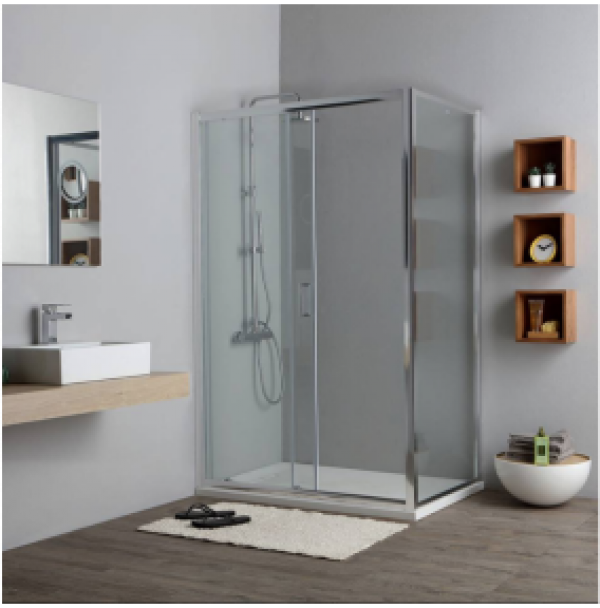 CABINE DE DOUCHE 80 X 150 COULISSANTE ENTRÉE AVANT ET CÔTÉ FIXE | NOUVEAU GIADA