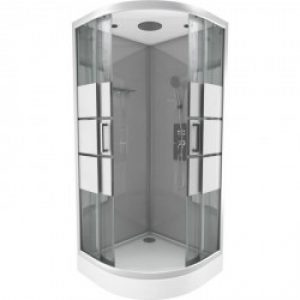 Cabine de douche complète – 1/4 cercle – 90 x 90 x 215 cm – Grey River II – AURLANE