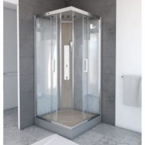 Cabine de douche complète – carrée – 90 x 90 x 215 cm – Fuzzy – AURLANE
