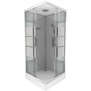 Cabine de douche complète – carrée – 90 x 90 x 215 cm – Grey River II – AURLANE