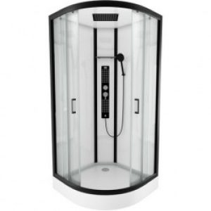 Cabine de douche complète – style industriel – 1/4 cercle – 90 x 90 x 215 cm – Urban – AURLANE