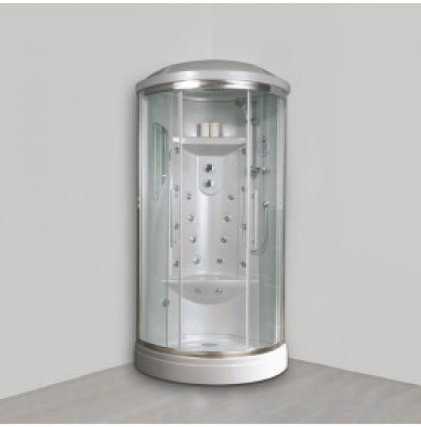CABINE DE DOUCHE HYDROMASSAGE ET BAIN-VAPEUR 90 D’ANGLE MODÈLE IRIDE