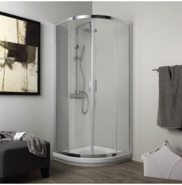 CABINE DE DOUCHE SEMICERCLE 80X80 CM VERRE 4MM TRANSPARENT ANGULAIRE