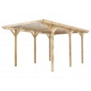 Carport en Bois MAX 304×512 H225 couverture PVC poteaux 9×9