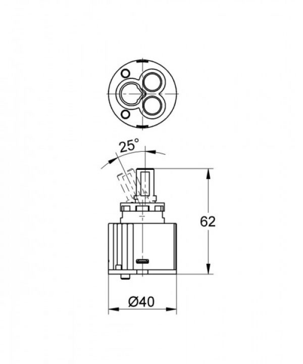Cartouche Mitigeur Grohe Eichelberg diamètre 40 mm 44046500