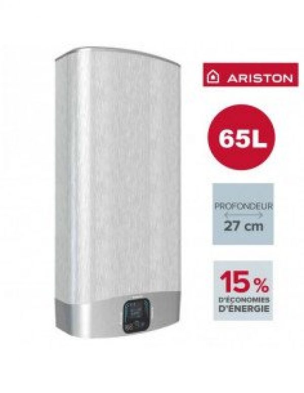 Chauffe-eau plat 65L VELIS EVO plus ARISTON multi-position alu brossé