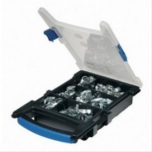 Coffret 100 colliers bande non perforée W1 en acier zingué blanc