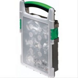 Coffret 100 colliers bande non perforée W2 en acier zingué-inox