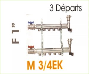 Collecteur complet pour radiateur MF1 », 6 départs/arrivés M3/4EK.