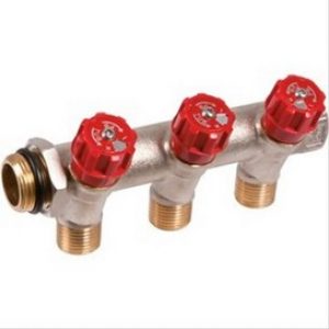 Collecteur MF3/4 » 5 sorties M 1/2 » avec vannes intégrées bleu