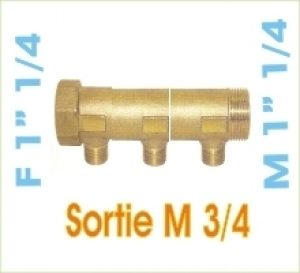Collecteur nourrice MF1 »1/4 »(1 »1/4(33/42)) 5xM3/4 Ent60mm