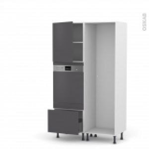 Colonne De Cuisine Lave Vaisselle Integrable Ginko Gris L60 X H195 X P58 Cm