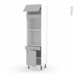 Colonne De Cuisine N1056 Fourmo Encastrable Niche 45 Hoda Beton 1 Abattant 1 Porte 1 Tiroir L60 X H217 X P58 Cm