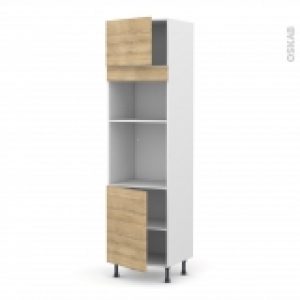 Colonne De Cuisine N1321 Fourmo Encastrable Niche 3638 Hosta Chene Naturel 2 Portes L60 X H217 X P58 Cm