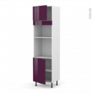 Colonne De Cuisine N1321 Fourmo Encastrable Niche 3638 Keria Aubergine 2 Portes L60 X H217 X P58 Cm