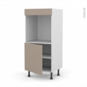 Colonne De Cuisine N16 Four Encastrable Niche 60 Ginko Taupe 1 Porte L60 X H125 X P58 Cm