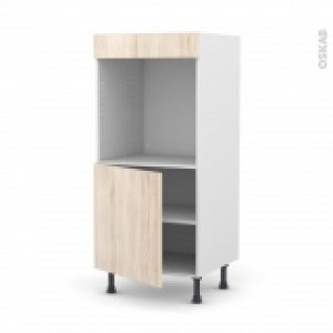 Colonne De Cuisine N16 Four Encastrable Niche 60 Ikoro Chene Clair 1 Porte L60 X H125 X P58 Cm