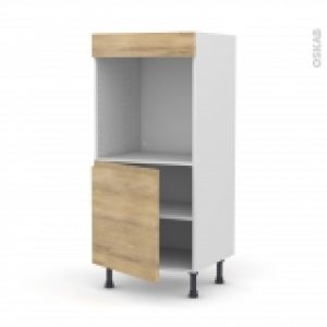 Colonne De Cuisine N16 Four Encastrable Niche 60 Ipoma Chene Naturel 1 Porte L60 X H125 X P58 Cm