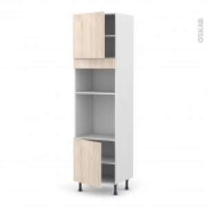 Colonne De Cuisine N1616 Fourmo Encastrable Niche 3638 Ikoro Chene Clair 2 Portes L60 X H217 X P58 Cm