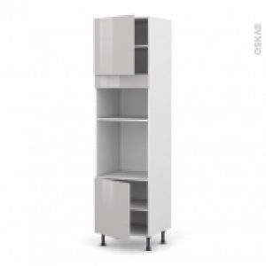 Colonne De Cuisine N1616 Fourmo Encastrable Niche 3638 Ivia Gris 2 Portes L60 X H217 X P58 Cm