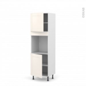 Colonne De Cuisine N1621 Four Encastrable Niche 60 Filipen Ivoire 2 Portes L60 X H195 X P58 Cm