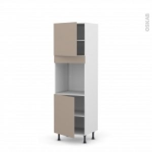 Colonne De Cuisine N1621 Four Encastrable Niche 60 Ginko Taupe 2 Portes L60 X H195 X P58 Cm