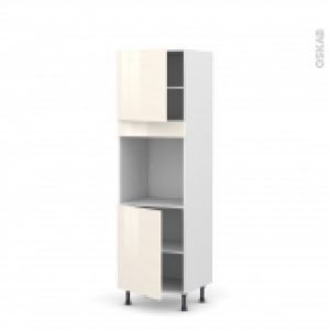 Colonne De Cuisine N1621 Four Encastrable Niche 60 Keria Ivoire 2 Portes L60 X H195 X P58 Cm