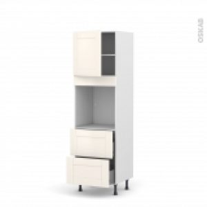 Colonne De Cuisine N1657 Four Encastrable Niche 60 Filipen Ivoire 1 Porte 2 Casseroliers L60 X H195 X P58 Cm