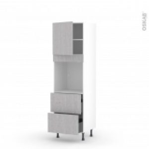 Colonne De Cuisine N1657 Four Encastrable Niche 60 Hoda Beton 1 Porte 2 Casseroliers L60 X H195 X P58 Cm