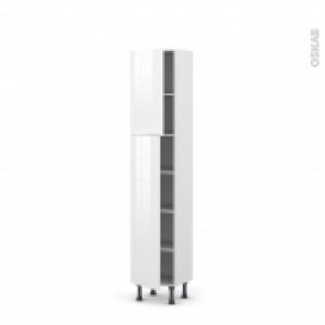 Colonne De Cuisine N1926 Armoire Etagere Bora Blanc 2 Portes L40 X H195 X P37 Cm