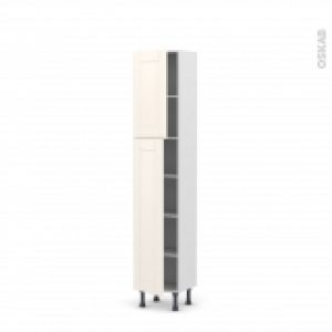 Colonne De Cuisine N1926 Armoire Etagere Filipen Ivoire 2 Portes L40 X H195 X P37 Cm