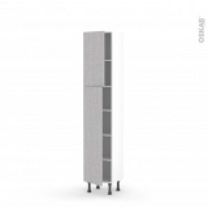 Colonne De Cuisine N1926 Armoire Etagere Hoda Beton 2 Portes L40 X H195 X P37 Cm